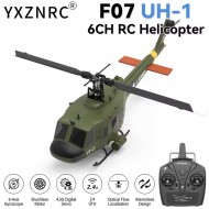 YUXIANG F07 UH-1D RC Helicopter Toys for Adults, 1/34 Scale 2.4G 6CH 6G/3D Stabilized Aircraft 6-Axis Gyro Brushless Flybarless Helicopter for UH-1 Huey - RTF