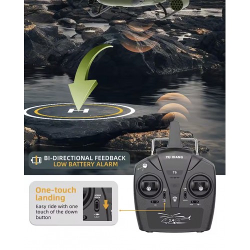 YUXIANG F07 UH-1D RC Helicopter Toys for Adults, 1/34 Scale 2.4G 6CH 6G/3D Stabilized Aircraft 6-Axis Gyro Brushless Flybarless Helicopter for UH-1 Huey - RTF