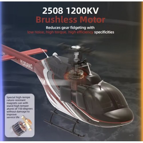 YU XIANG F08 1/34 Scale Bell 206 2.4G 6CH Brushless Direct-Drive RC Helicopter Model with Optical Flow Positioning