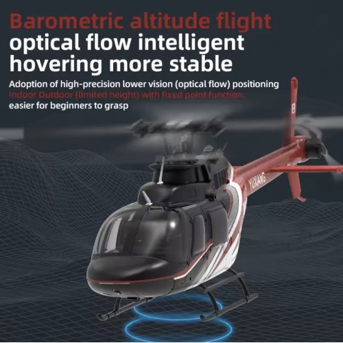 YU XIANG F08 1/34 Scale Bell 206 2.4G 6CH Brushless Direct-Drive RC Helicopter Model with Optical Flow Positioning