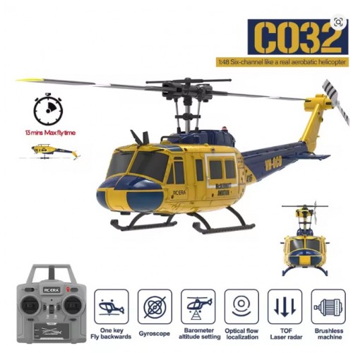 C032 RC Helicopter 2.4G 6-Aixs Gyroscope 6CH Altitude Hold Optical Flow Brushless Remote Control Helicopter 