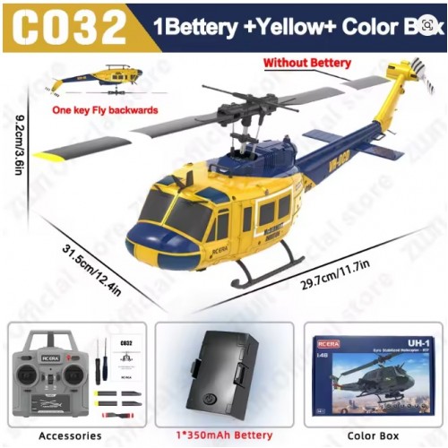 C032 RC Helicopter 2.4G 6-Aixs Gyroscope 6CH Altitude Hold Optical Flow Brushless Remote Control Helicopter 