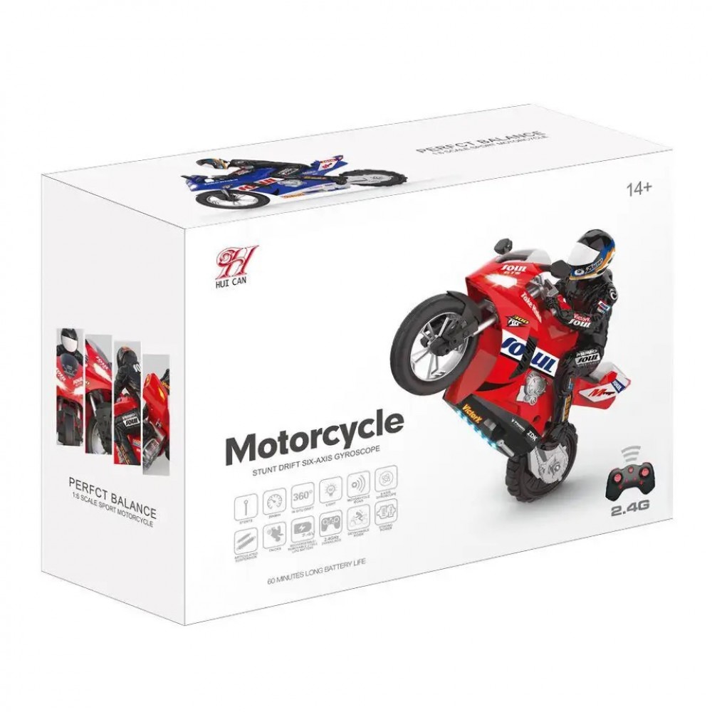 HC-802 Rc Remote Control Motorycle Self Balanced Stunt Bike 1:6 With 6 ...
