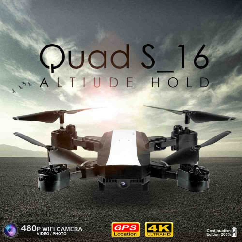 Quad S16 Drone With Wifi Camera & Rc App Control In White Color Quad S16 Drone With Wifi Camera & Rc App Control In White Color