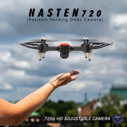 Hasten 720 Black | WiFi HD 720P FPV Dual Camera | Position Holding Drone