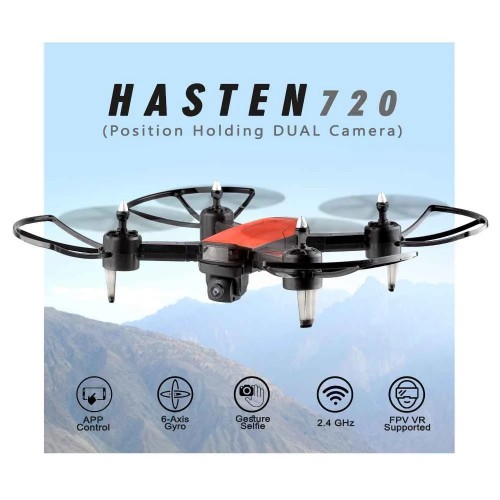 Hasten 720P Dual Camera Professional Drone 4k HD Wide Angel With Remote Control, 1600 Mah Battery 12-15 Min Long Flying Time