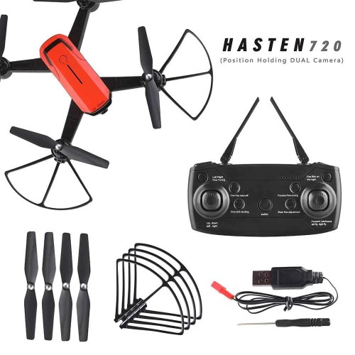 Hasten 720P Dual Camera Professional Drone 4k HD Wide Angel With Remote Control, 1600 Mah Battery 12-15 Min Long Flying Time