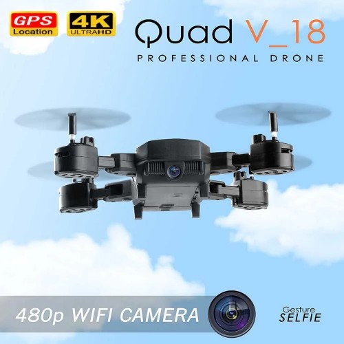 QUAD V 18 YELLOW | WiFi 480P FPV Dual Camera | Position Locking Drone