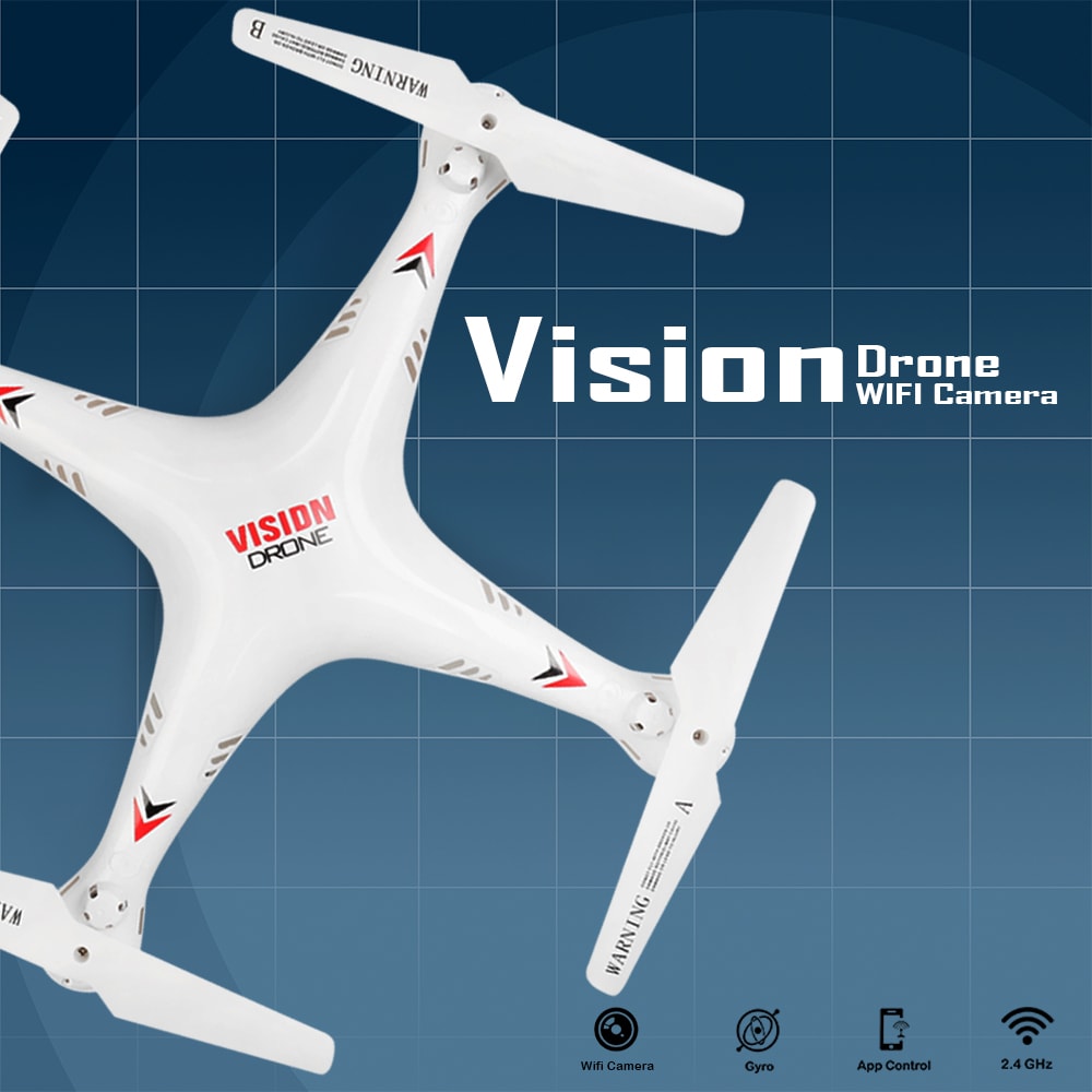 Vision Drone With Wifi Camera & Rc App Control In White Color