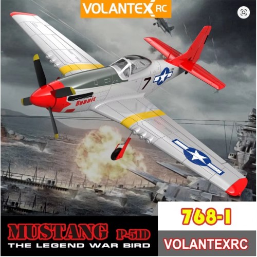 Volantex RC P51D Mustang 768-1 – 750mm 4CH Brushless RC Warbird Airplane
