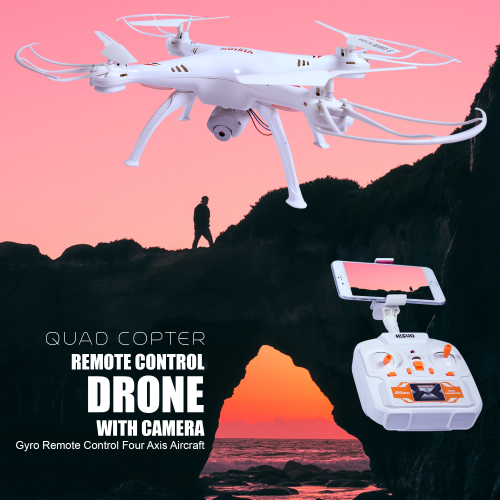 Vision Drone With Wifi Camera & Rc App Control In White Color Vision Drone With Wifi Camera & Rc App Control In White Color