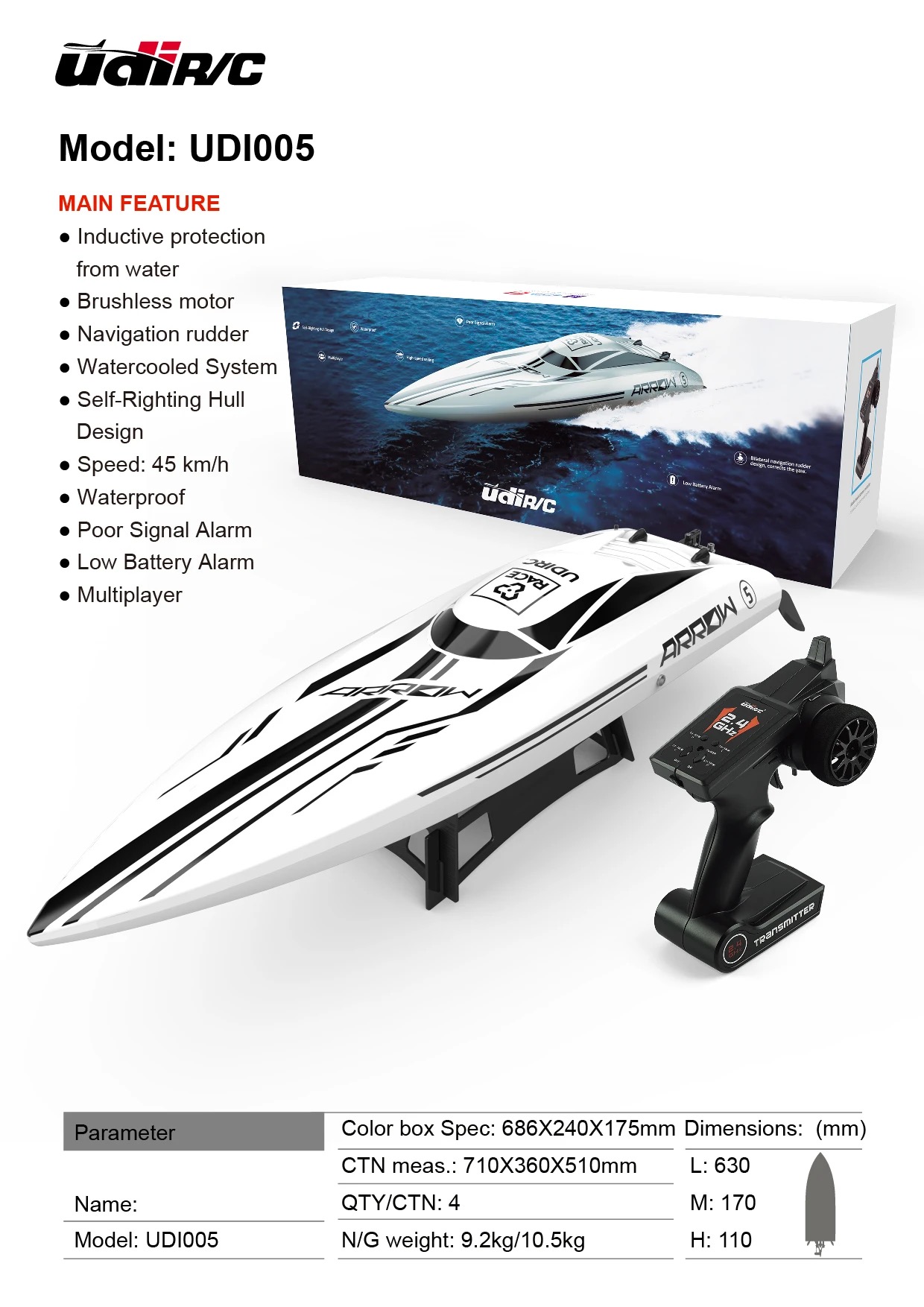 UDIRC UDI005 Arrow RC Boat – 25